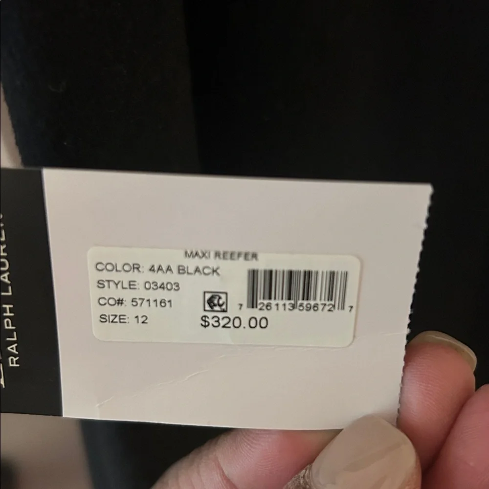 Lauren Ralph Lauren Classic Black Coat-NWT - Picture 11 of 12